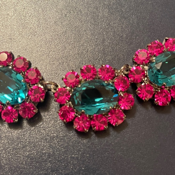 Swarovski crystal necklace Vibrant Pink and Blue Crystal Necklace - Picture 3 of 6